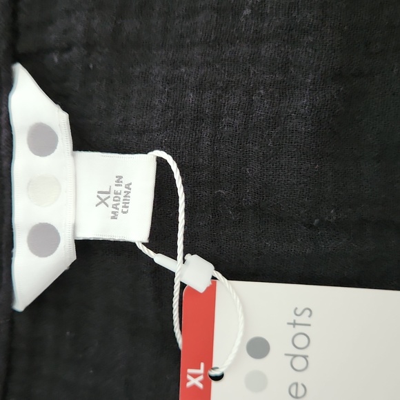 Three Dots Double Gauze Flutter Sleeve Top in Black Size XL MSRP $138 W-538 - Picture 6 of 9